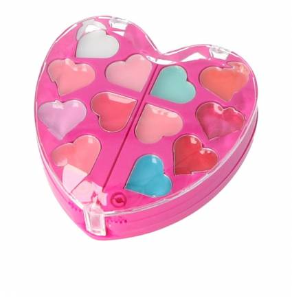 SET MAQUILLAJE EN FORMA DE CORAZÓN 1 u