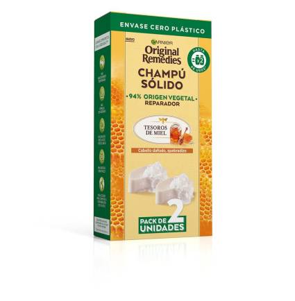 ORIGINAL REMEDIES champú sólido tesoros de miel 2 x 60 gr