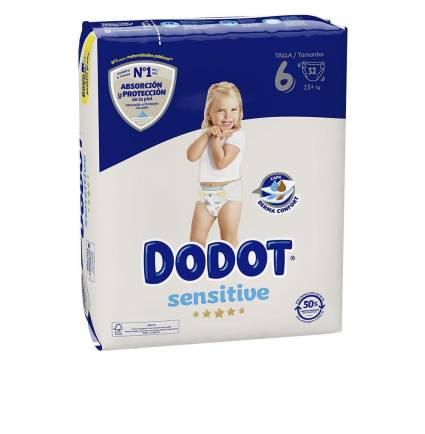 DODOT SENSITIVE talla 6 pañales +13 kg 32 u